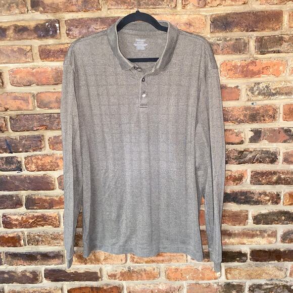 Van Heusen Brown Knit Pullover Collared Rugby Polo Sweater Men's Size XL - Picture 1 of 4